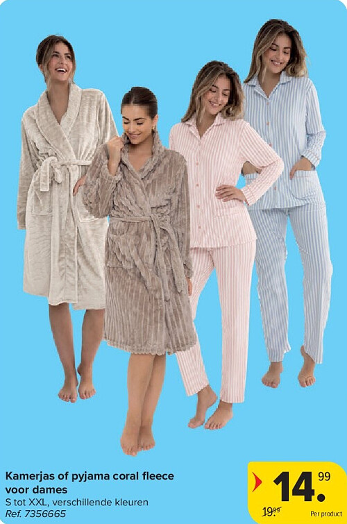 Kamerjas of pyjama coral fl eece voor dames