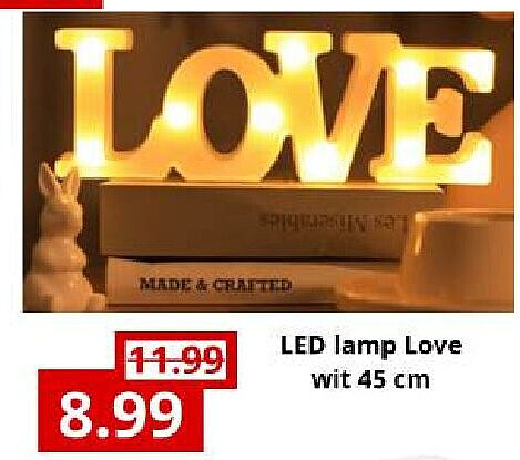 LED lamp Love wit 45 cm