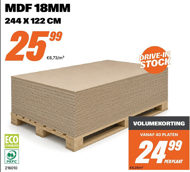 MDF 18MM 244 X 122 CM