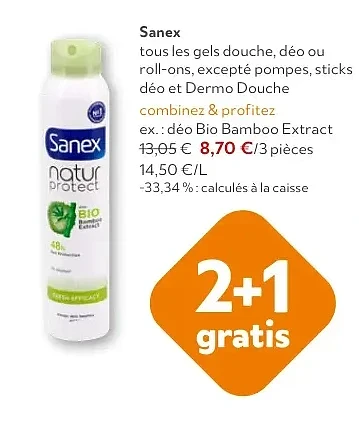 Sanex déo Bio Bamboo Extract