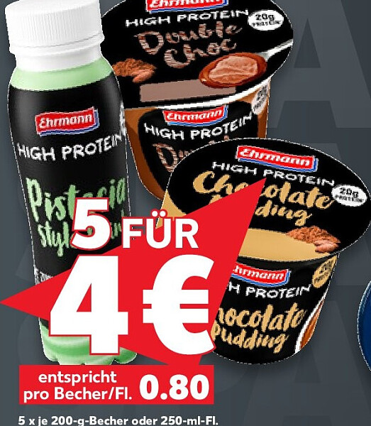 Ehrmann High Protein Pudding, Drink oder Joghurt – 5er-Angebot