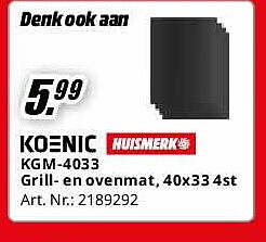 KGM-4033 Grill- en ovenmat, 40x33 4st