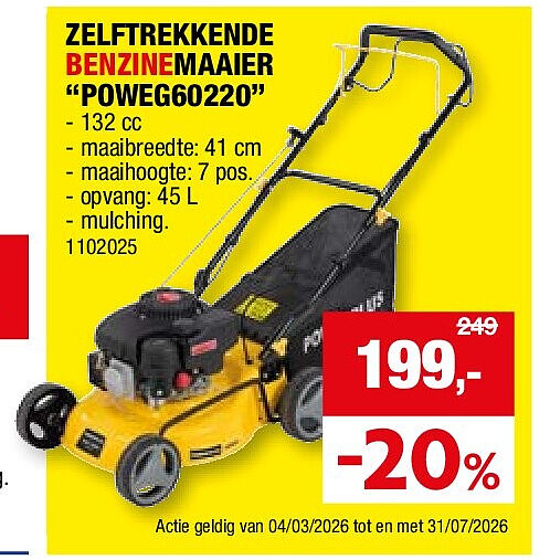 ZELFTREKKENDE BENZINEMAAIER “POWEG60220”
