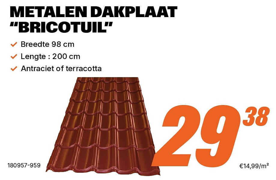 METALEN DAKPLAAT “BRICOTUIL”