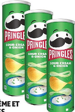 Chips tuiles crème et oignon Pringles 195 g