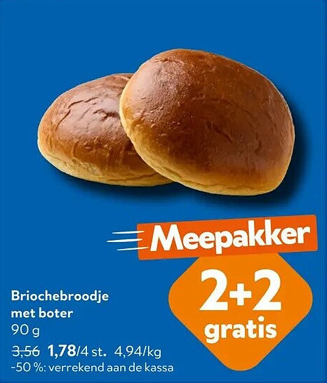 Briochebroodje met boter 90 g