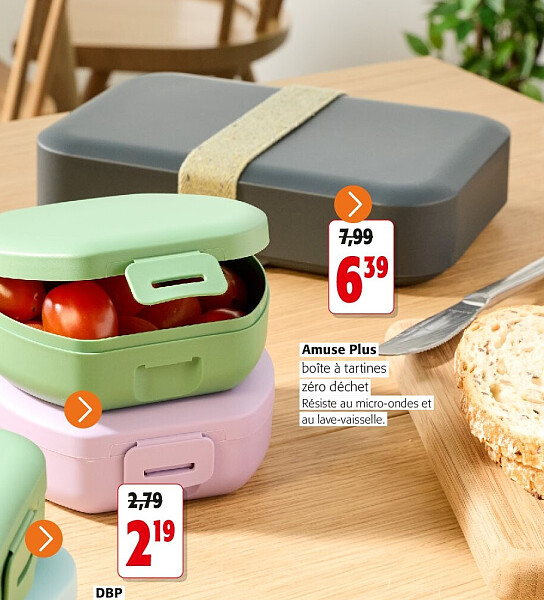 Amuse Plus boîte à tartines zéro déchet Résiste au micro-ondes et au lave-vaisselle.