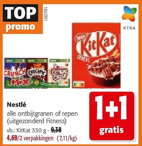 Nestlé alle ontbijtgranen of repen
