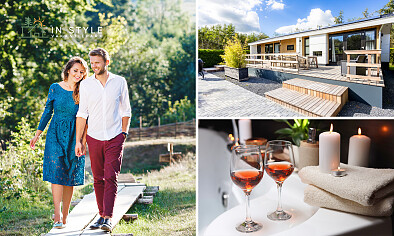 Overnachtingen voor 2 of 4 personen in luxe chalet, evt. met sauna + late check-out + fles wijn