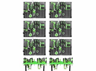 6x Profeco Gereedschapswand - 50x33 cm - Gereedschapsbord - incl. 2x Gereedschapshouder en 72x Gereedschapshaken
