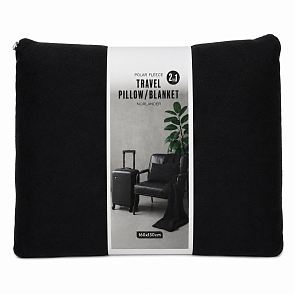 Norlander 2-in-1 Reis Kussen of Deken - 2in1 - Zwart - Travel Pillow - Blanket