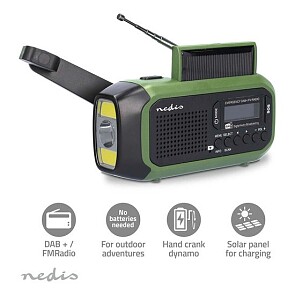 Nedis Noodradio DAB+ FM - Solar & Handslinger - 2500 mAh Powerbank