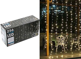 Svenska Living LED Sterrengordijn - 256 LED - 160 × 160 cm - Warm Wit