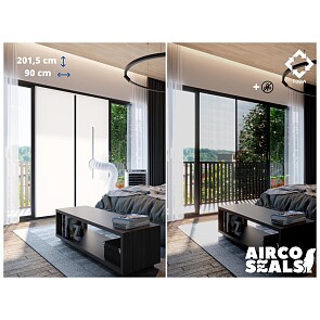 Deurafdichtingskit Mobiele Airco - Met Hor - 201,5 x 90 cm - Ritssluiting