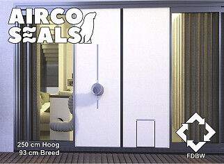 FDBW - Airco Deurafdichtingskit - 93 x 235 cm - Met Luxe Magneet Sluiting en Honden / Kattenluik