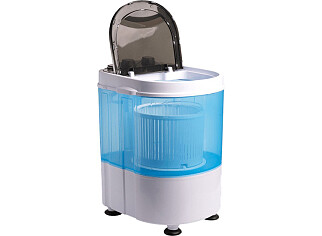 Nexxt Mini Wasmachine met Bovenlader - Compacte Campingwasmachine - Enkele Trommel - 2.6KG Was - Wit/Blauw (2de Kans Deal)