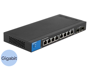 Linksys Ethernet Switch 8 Poorten Managed met 2 SFP-Uplinks