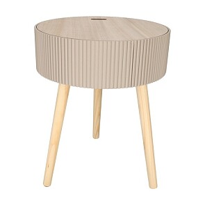 JENS Living Opberg Bijzettafel Levi - 38 x 38 x 48 cm - Taupe - Rond