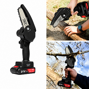 QLT Mini Kettingzaag - 21V Accu - 10 cm Zaagblad - Met Koffer