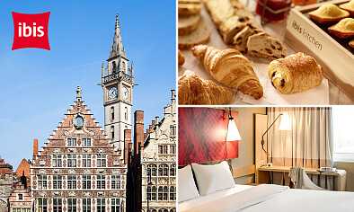 Overnachting(en) voor 2 + welkomstdrankje + ontbijt + evt. late check-out in hartje Gent