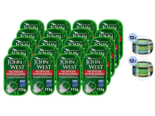 20x John West Pacifische Horsmakreel in Tomatensaus | 115 g