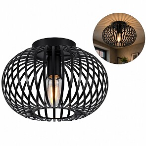 XEMM Plafondlamp Industrieel - Metaal - Zwart