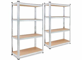 Profeco 2x Heavy Duty Opbergrek - RVS - 160x80x40 cm - 100kg per plank