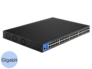 Linksys 48-Port Managed Gigabit PoE Switch met 4 10G SFP Uplinks 740W | LGS352MPC-EU