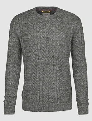 Trui ronde hals dark olive