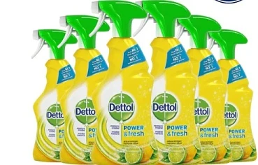 Dettol Allesreinger Spray Power & Fresh Spray Citroen - 6 x 500 ml - Grootverpakking