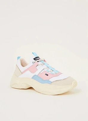 Tommy Jeans Chunky sneaker met leren details