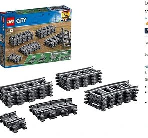 Lego 6230583 Lego City Treinrails - 60205, Multicolor