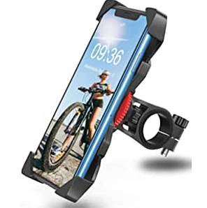 Bovon Bike Telefoonhouder, Anti-shake 360° Rotatie Universele Fietshouder, Motor Stuurhouder voor iPhone 12 Pro Max / 12 Mini / 7/6 Plus, Samsung Galaxy S10 Plus en alle 3,5-6,5 inch Mobiele Telefoons