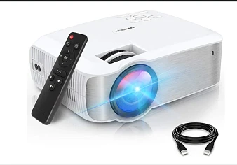 TOPVISION Mini Beamer, Native 1080P Home Cinema Beamer Ondersteunt 1080P Full HD, 6500 Lumen Video Beamer met 300'' Display, 120000 uur LCD Projector Compatibel met HDMI/USB/SD/AV/VGA