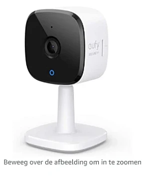 eufy Security Indoor WiFi Camera 2K bewakingscamera voor binnenshuis, persoonsherkenning, met stemassistent, bewegingssensor, nachtzicht, MicroSD-geheugenkaart vereist