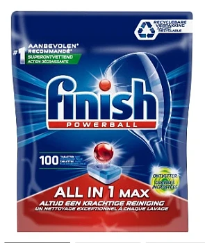 Finish All in 1 Max Ontvetter Vaatwastabletten - Kwartaal Pak - 100 Stuks