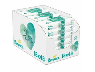 Pampers Billendoekjes AquaPure Navulpak 9x48 = 432 doekjesWitte Reus Vloeibaar Wasmiddel Color Reus 5000 ml