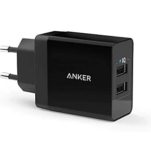 Anker 24W 2-poorts USB-oplader met PowerIQ-technologie voor iPhone, iPad, Samsung Galaxy, Nexus, HTC, Motorola, LG en nog veel meer (zwart)