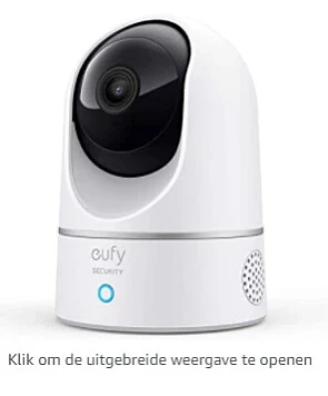 eufy bewakingscamera voor thuis, IP-camera, beveiliging 1080P indoor cam pan- en tilt-functie, WLAN-functie, persoonsherkenning, compatibele spraakassistent, bewegingssensor, HomeBase niet nodig