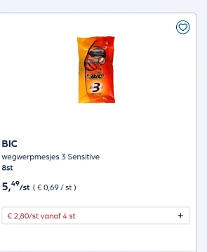 Bic wegwerpscheermesjes