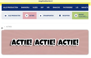 1+1 actie Megafoodstunter