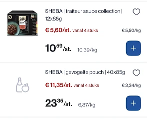 Sheba voor katten 🐱 reactie op Delhaize