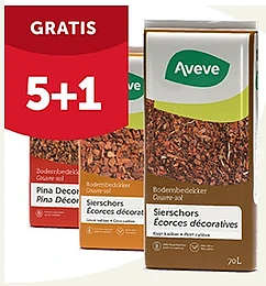 5+1 gratis op bodembedekkers en gratis meststof bij Aveve