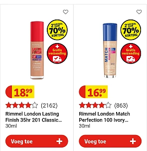 70% korting op Rimmel bij Kruidvat