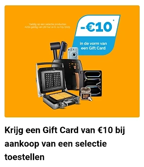 Gift Card van €10 cadeau bij aankoop van een selectie toestellen