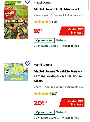 Gratis UNO Star Wars t.w.v. €9,99