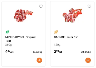 Babybel koopjes bij Colruyt en Collect&Go