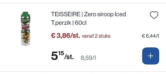 Teisseire siroop reactie Delhaize -25%
