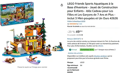 LEGO Friends Watersport op de avonturenbasis voordelig