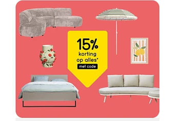 15% korting op alles bij Leenbakker